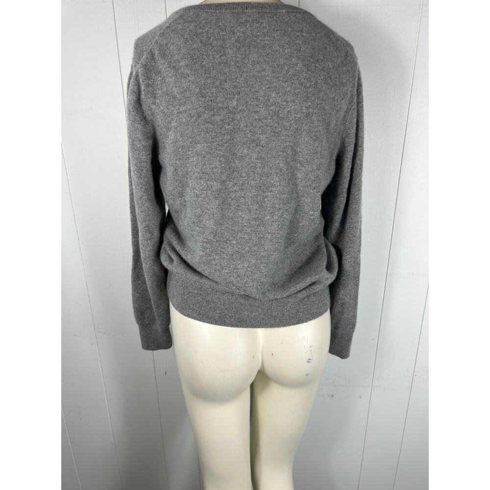 Quince NWOT 100% Mongolian Cashmere Brushed V-neck Sweater in Heather Gray Sz L - Picture 4 of 8